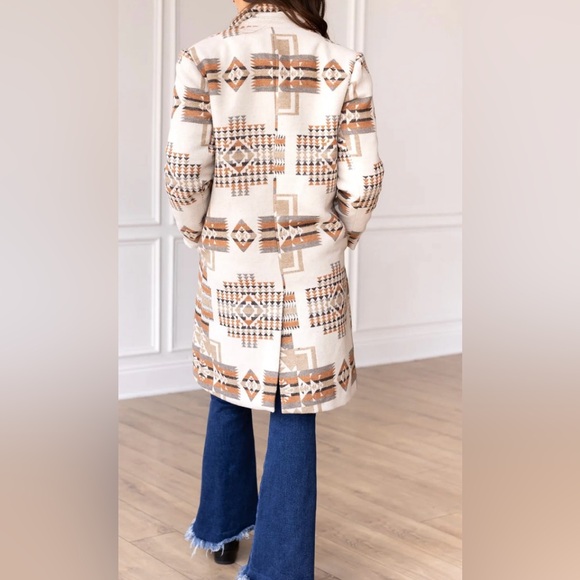 Women's Patterned Pea Coat - Picture 6 of 7